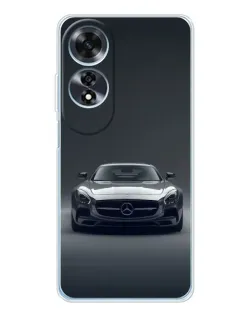 Чехол для OPPO A60 5G с картинкой «Mercedes на черном»