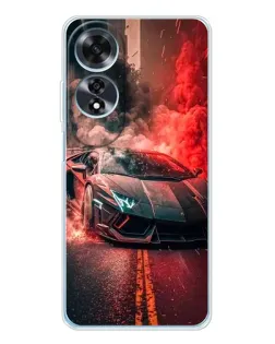Чехол для OPPO A60 5G с картинкой «Lamborghini красный дым»