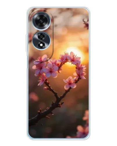Чехол для OPPO A60 5G с картинкой «Розовый цвет сердце на фоне заката» Чехол для OPPO A60 5G с картинкой «Розовый цвет сердце на фоне заката»