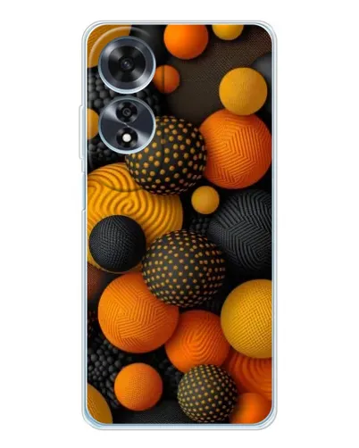 Чехол для OPPO A60 5G с картинкой «Объемные оранжевые сферы»