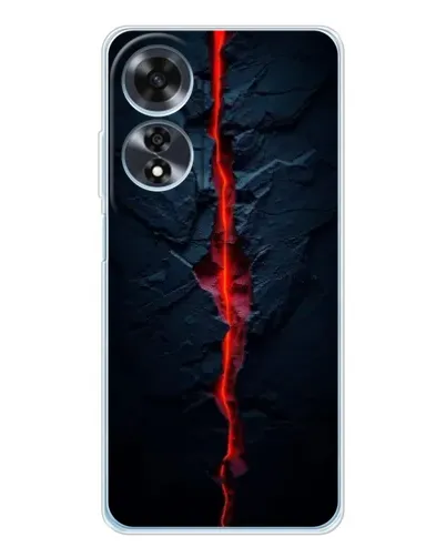 Чехол для OPPO A60 5G с картинкой «Kрасная лавовая трещина»