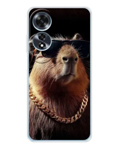 Чехол для OPPO A60 5G с картинкой «Капибара золотая цепь»