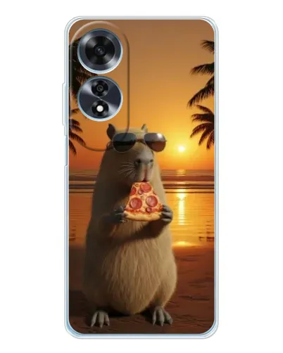 Чехол для OPPO A60 5G с картинкой «Капибара с пиццей»