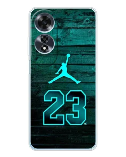 Чехол для OPPO A60 с картинкой «Jordan Cyan 23»