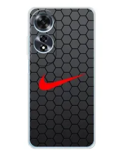 Чехол для OPPO A60 с картинкой «Nike — карбоновая сетка»