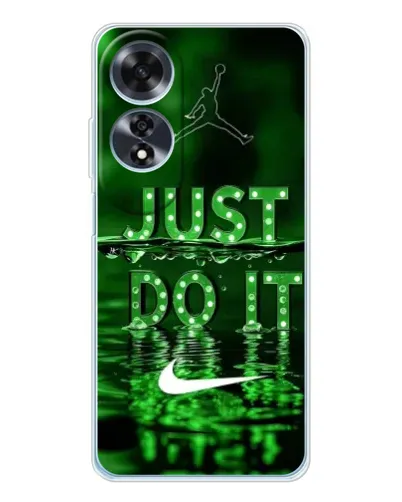 Чехол для OPPO A60 с картинкой «Зеленый неоновый Nike»