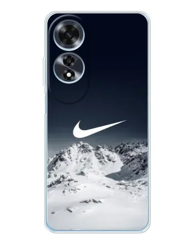 Чехол для OPPO A60 с картинкой «Nike — зимние горы»