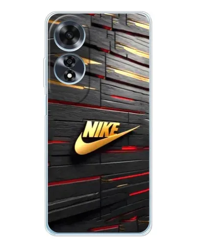 Чехол для OPPO A60 с картинкой «Золотой Nike на металле»