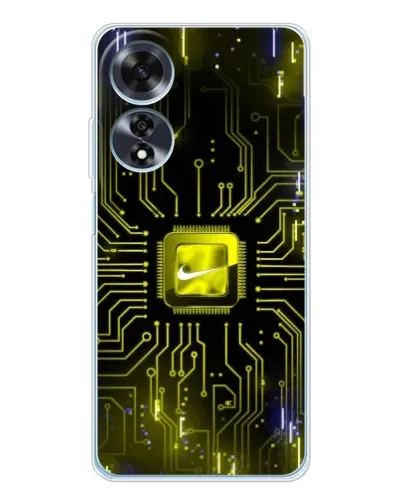 Чехол для OPPO A60 с картинкой «Nike — золотая искра»