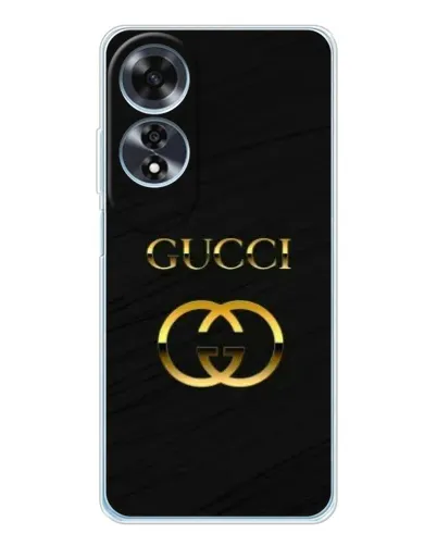 Чехол для OPPO A60 с картинкой «Золотой логотип Gucci»