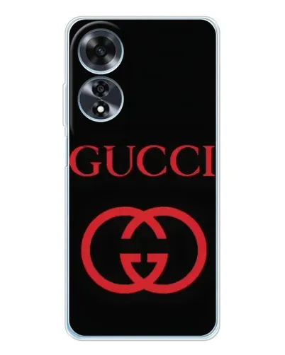 Чехол для OPPO A60 с картинкой «Gucci — красный логотип»