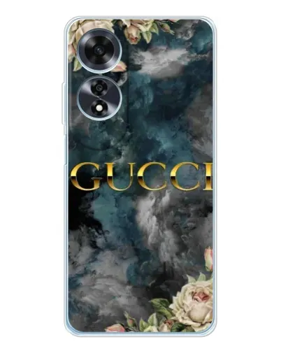 Чехол для OPPO A60 с картинкой «Абстрактные цветы Gucci»