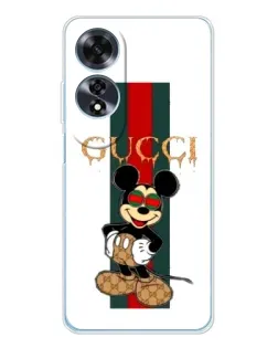 Чехол для OPPO A60 с картинкой «Микки Маус Gucci — полосы» Чехол для OPPO A60 с картинкой «Микки Маус Gucci — полосы»