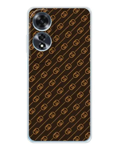 Чехол для OPPO A60 с картинкой «Gucci — золотые диагонали»