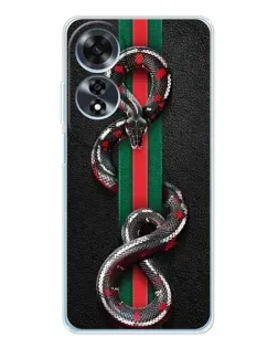 Чехол для OPPO A60 с картинкой «Gucci — змея на полосе» Чехол для OPPO A60 с картинкой «Gucci — змея на полосе»