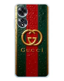 Чехол для OPPO A60 с картинкой «Gucci — фирменная полоса и золото» Чехол для OPPO A60 с картинкой «Gucci — фирменная полоса и золото»