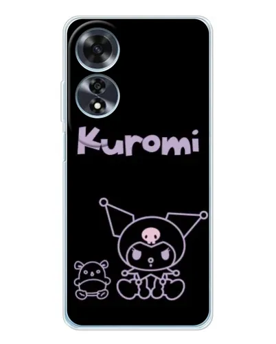 Чохол для OPPO A60 з картинкою «Kuromi — чорний мінімалізм»