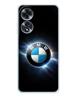 Чехол для OPPO A60 с картинкой «BMW — неоновое сияние»