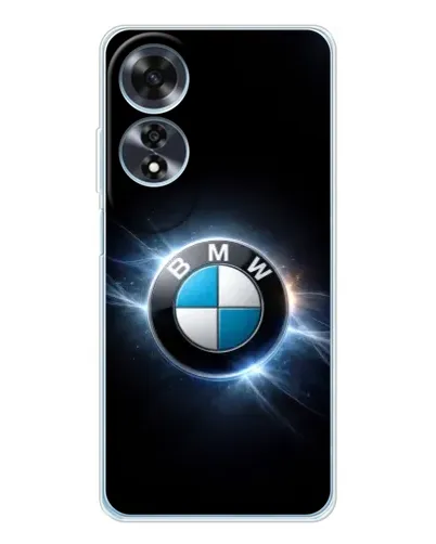 Чехол для OPPO A60 с картинкой «BMW — неоновое сияние»