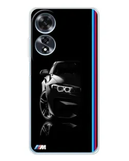 Чехол для OPPO A60 с картинкой «Силуэт BMW в темноте»