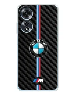 Чехол для OPPO A60 с картинкой «Эмблема BMW и карбон»