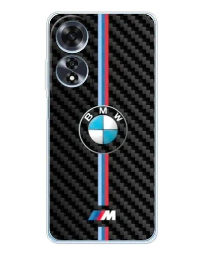 Чехол для OPPO A60 с картинкой «Эмблема BMW и карбон»
