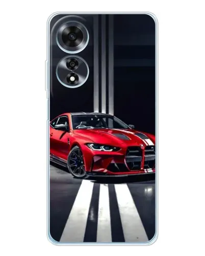 Чехол для OPPO A60 с картинкой «Красная BMW на дороге»