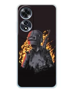 Чехол для OPPO A60 с картинкой «PUBG — огненный силуэт» Чехол для OPPO A60 с картинкой «PUBG — огненный силуэт»