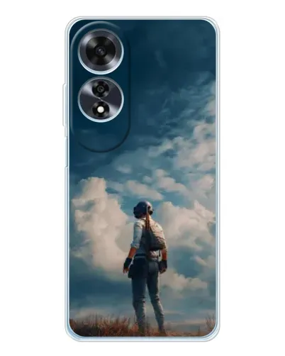 Чехол для OPPO A60 с картинкой «Герой PUBG на скале»