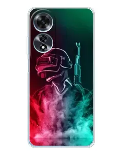 Чехол для OPPO A60 с картинкой «PUBG — огненный воин» Чехол для OPPO A60 с картинкой «PUBG — огненный воин»