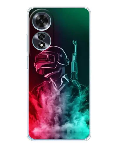 Чехол для OPPO A60 с картинкой «PUBG — огненный воин»