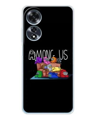 Чехол для OPPO A60 с картинкой «Логотип Among Us»