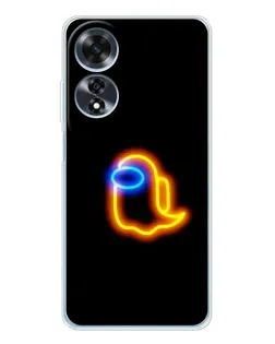 Чехол для OPPO A60 с картинкой «Among Us неоновое сияние»