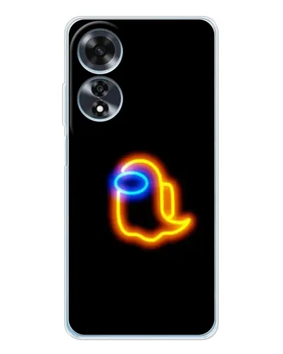 Чехол для OPPO A60 с картинкой «Among Us неоновое сияние»