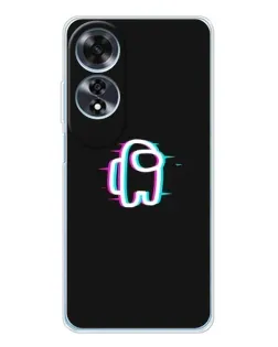 Чехол для OPPO A60 с картинкой «Among Us неон»