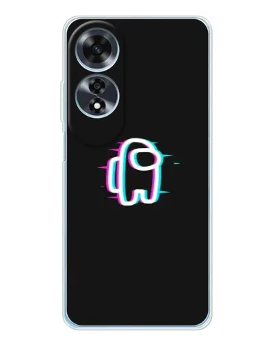 Чехол для OPPO A60 с картинкой «Among Us неон»