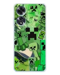 Чехол для OPPO A60 с картинкой «Криперы Minecraft»