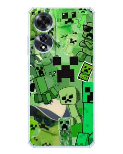 Чехол для OPPO A60 с картинкой «Криперы Minecraft»