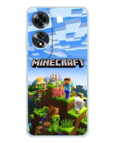 Чехол для OPPO A60 с картинкой «Minecraft классический мир»