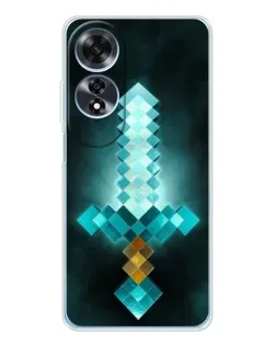 Чехол для OPPO A60 с картинкой «Алмазный меч неон»