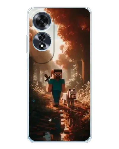 Чехол для OPPO A60 с картинкой «Стив в лесу»
