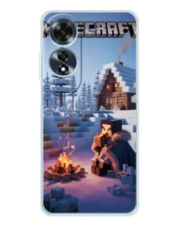 Чехол для OPPO A60 с картинкой «Зимний Minecraft»