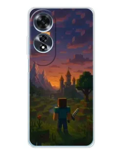 Чехол для OPPO A60 с картинкой «Стив у башни»