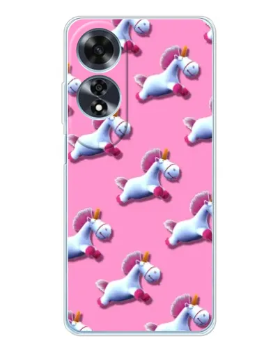 Чехол для OPPO A60 с картинкой «Единороги на розовом»