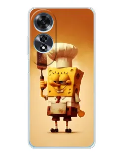 Чехол для OPPO A60 с картинкой «Губка Боб повар»