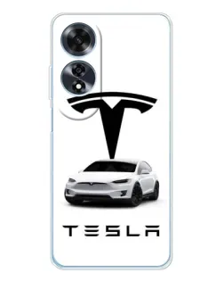 Чехол для OPPO A60 с картинкой «Tesla White Style»