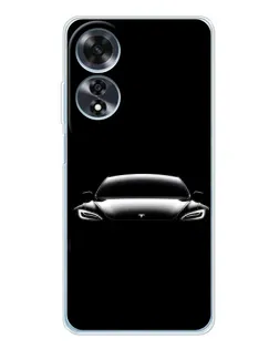 Чехол для OPPO A60 с картинкой «Фары Tesla Night»