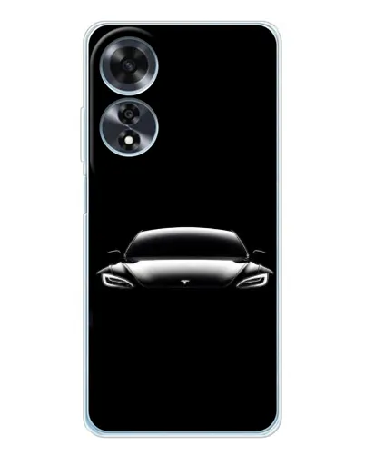 Чехол для OPPO A60 с картинкой «Фары Tesla Night»