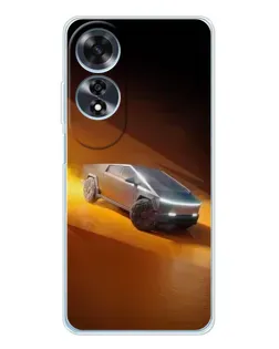 Чехол для OPPO A60 с картинкой «Cybertruck в пустыне»