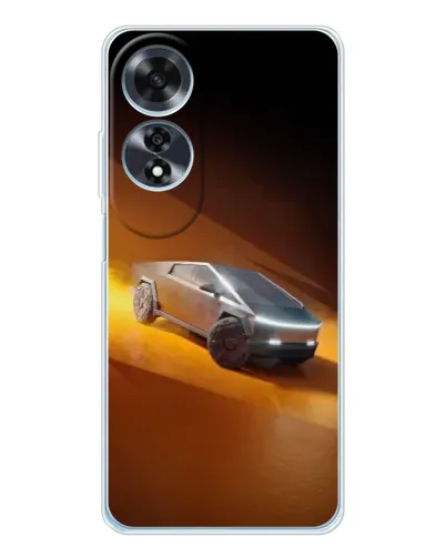 Чехол для OPPO A60 с картинкой «Cybertruck в пустыне»